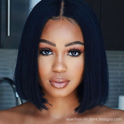Wholesale Virgin Raw Glueless for Black Woman Straight Highlight Cheap Machine Brazilian Short Human Hair bob Wigs